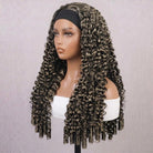 Burmese Curly Headband Human Hair Wig (Glueless, Ready-to-Wear) Natural Black and grey blended highlights LINKTOWIG