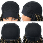 Burmese Curly Headband Human Hair Wig (Glueless, Ready-to-Wear) Natural Black and grey blended highlights LINKTOWIG