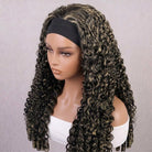 Burmese Curly Headband Human Hair Wig (Glueless, Ready-to-Wear) Natural Black and grey blended highlights LINKTOWIG