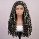 Burmese Curly Headband Human Hair Wig (Glueless, Ready-to-Wear) Natural Black and grey blended highlights LINKTOWIG