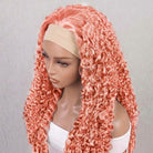 Burmese Curly Headband Human Hair Wig (Glueless, Ready-to-Wear) Natural Bubblegum Pink LINKTOWIG