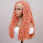 Burmese Curly Headband Human Hair Wig (Glueless, Ready-to-Wear) Natural Bubblegum Pink LINKTOWIG