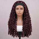 Burmese Curly Headband Human Hair Wig (Glueless, Ready-to-Wear) Natural Burgundy LINKTOWIG