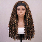 Burmese Curly Headband Human Hair Wig (Glueless, Ready-to-Wear) Natural Chocolate Brown LINKTOWIG