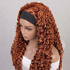 Burmese Curly Headband Human Hair Wig (Glueless, Ready-to-Wear) Natural Copper Orange LINKTOWIG