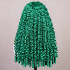 Burmese Curly Headband Human Hair Wig (Glueless, Ready-to-Wear) Natural Dark Emerald Green LINKTOWIG