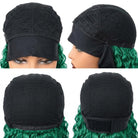 Burmese Curly Headband Human Hair Wig (Glueless, Ready-to-Wear) Natural Dark Emerald Green LINKTOWIG