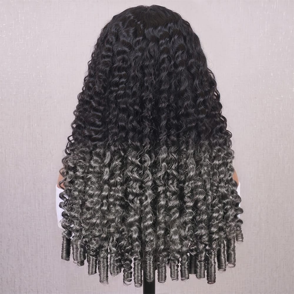 Burmese Curly Headband Human Hair Wig (Glueless, Ready-to-Wear) Natural Dark Roots LINKTOWIG