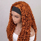 Burmese Curly Headband Human Hair Wig (Glueless, Ready-to-Wear) Natural Ginger Orange LINKTOWIG