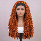 Burmese Curly Headband Human Hair Wig (Glueless, Ready-to-Wear) Natural Ginger Orange LINKTOWIG