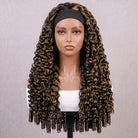 Burmese Curly Headband Human Hair Wig (Glueless, Ready-to-Wear) Natural Honey Blonde Highlights LINKTOWIG