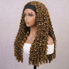 Burmese Curly Headband Human Hair Wig (Glueless, Ready-to-Wear) Natural Honey Brown LINKTOWIG