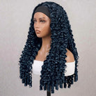 Burmese Curly Headband Human Hair Wig (Glueless, Ready-to-Wear) Natural Midnight Blue LINKTOWIG