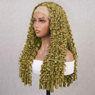 Burmese Curly Headband Human Hair Wig (Glueless, Ready-to-Wear) Natural Olive Green Blonde LINKTOWIG