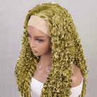 Burmese Curly Headband Human Hair Wig (Glueless, Ready-to-Wear) Natural Olive Green Blonde LINKTOWIG