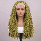 Burmese Curly Headband Human Hair Wig (Glueless, Ready-to-Wear) Natural Olive Green Blonde LINKTOWIG