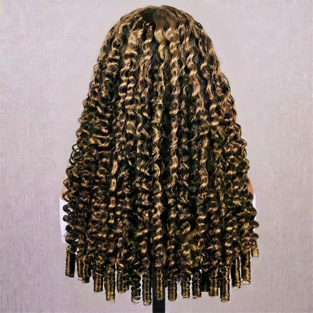 Burmese Curly Headband Human Hair Wig (Glueless, Ready-to-Wear) Natural Piano Highlight Silver Grey LINKTOWIG
