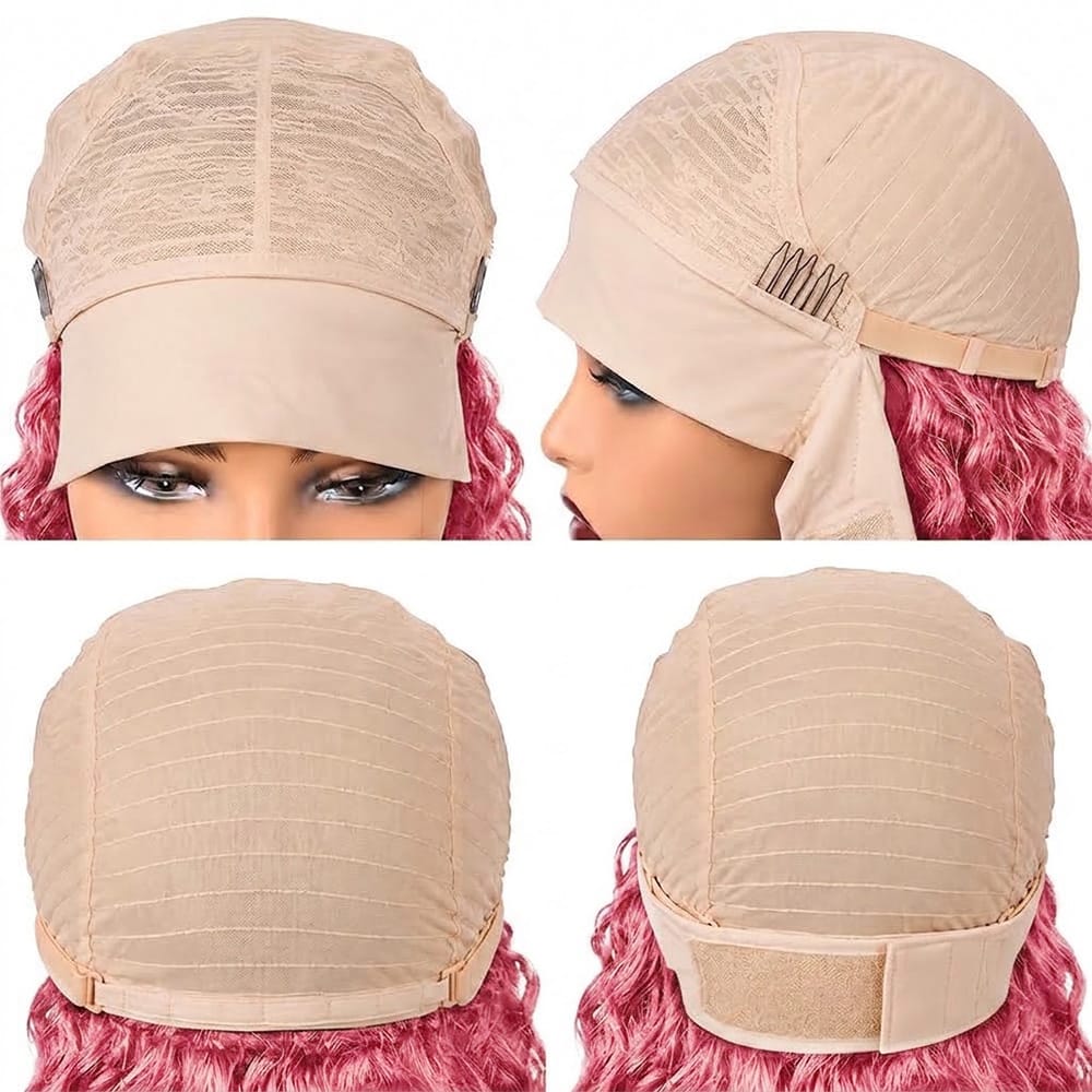 Burmese Curly Headband Human Hair Wig (Glueless, Ready-to-Wear) Natural pink LINKTOWIG