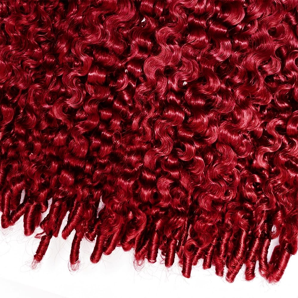 Burmese Curly Headband Human Hair Wig (Glueless, Ready-to-Wear) Natural Ruby Red LINKTOWIG