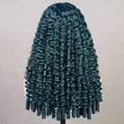 Burmese Curly Headband Human Hair Wig (Glueless, Ready-to-Wear) Natural Teal Green LINKTOWIG