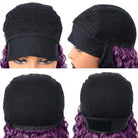 Burmese Curly Headband Human Hair Wig (Glueless, Ready-to-Wear) Natural Violet Purple LINKTOWIG