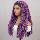 Burmese Curly Headband Human Hair Wig (Glueless, Ready-to-Wear) Natural Violet Purple LINKTOWIG