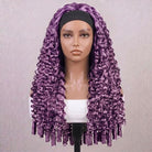 Burmese Curly Headband Human Hair Wig (Glueless, Ready-to-Wear) Natural Violet Purple LINKTOWIG