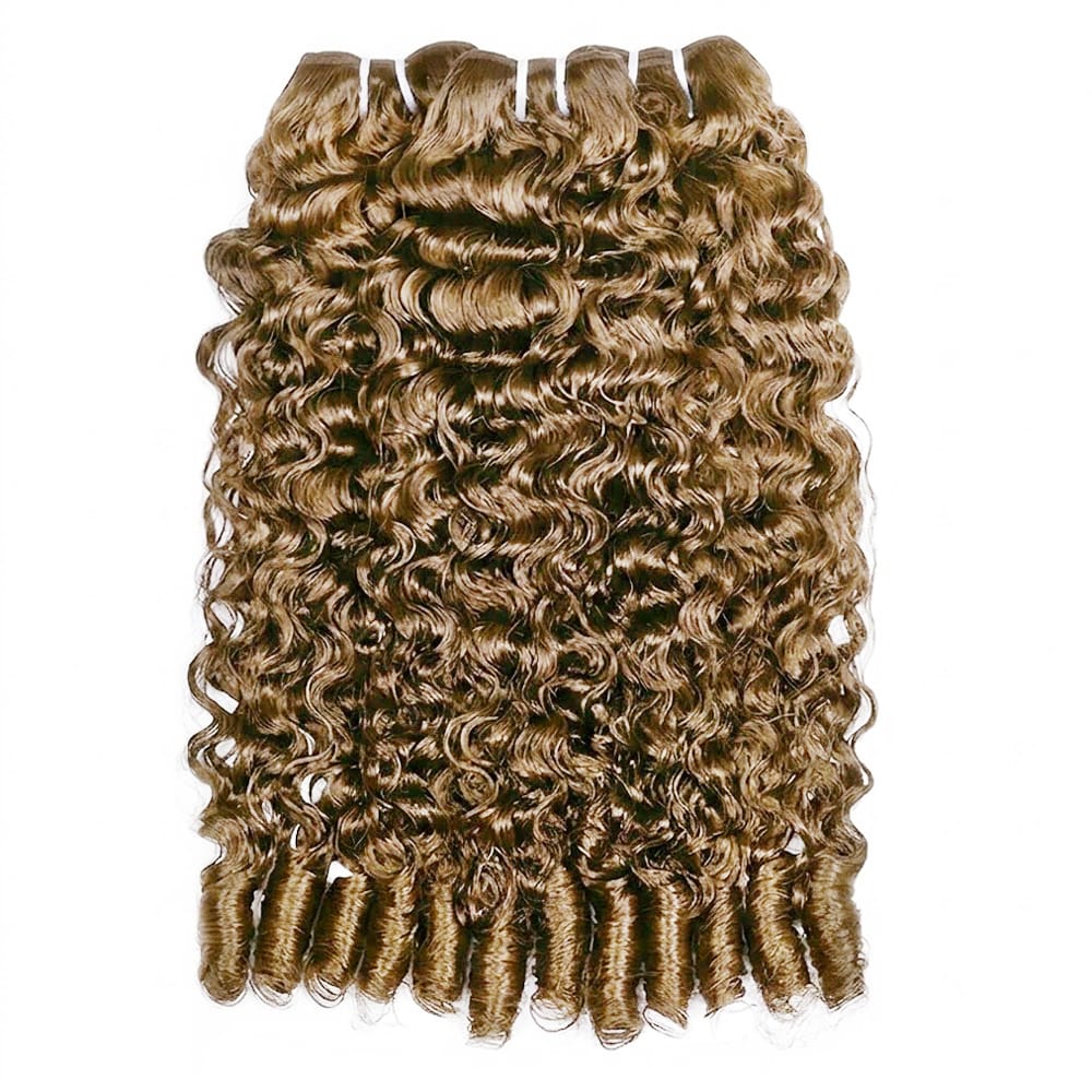 Burmese Curly Luxury Natural Hair Weft – 100% Virgin Human Hair / Wig Ash Brown LINKTOWIG