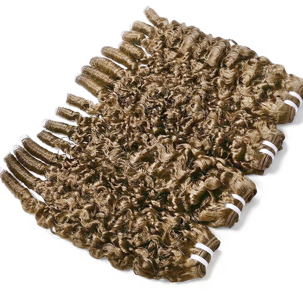 Burmese Curly Luxury Natural Hair Weft – 100% Virgin Human Hair / Wig Ash Brown LINKTOWIG