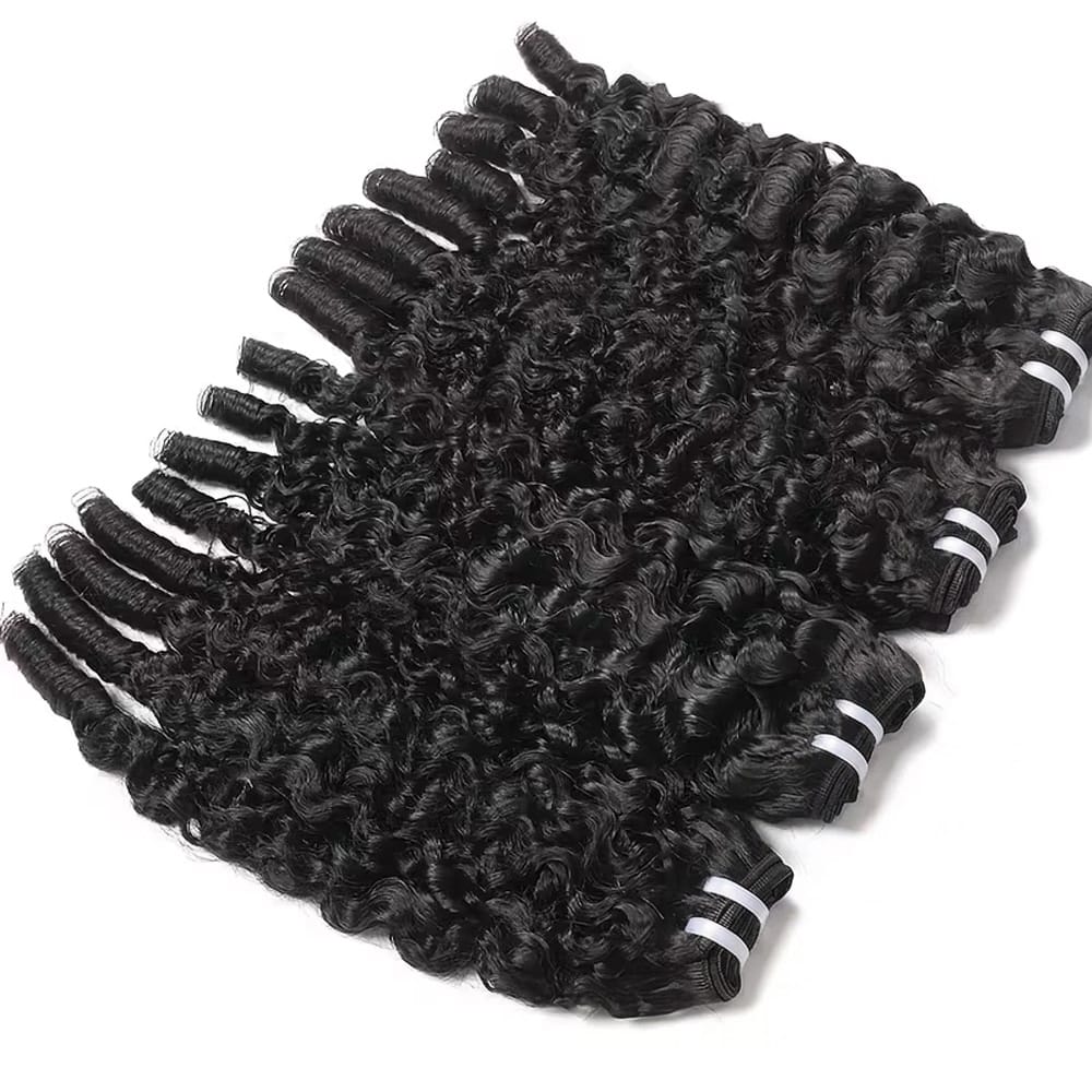 Burmese Curly Luxury Natural Hair Weft – 100% Virgin Human Hair / Wig Black LINKTOWIG