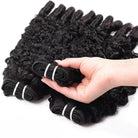 Burmese Curly Luxury Natural Hair Weft – 100% Virgin Human Hair / Wig Black LINKTOWIG