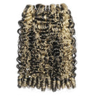 Burmese Curly Luxury Natural Hair Weft – 100% Virgin Human Hair / Wig Black and grey blended highlights LINKTOWIG
