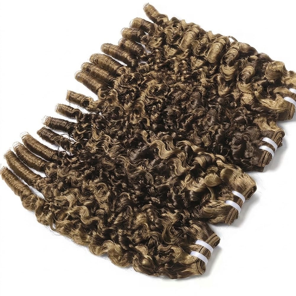 Burmese Curly Luxury Natural Hair Weft – 100% Virgin Human Hair / Wig Chocolate Brown LINKTOWIG