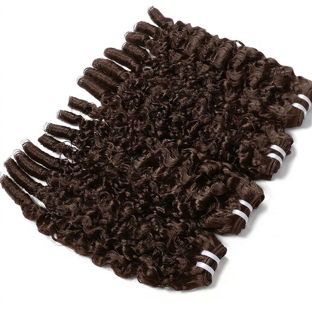 Burmese Curly Luxury Natural Hair Weft – 100% Virgin Human Hair / Wig Espresso Brown LINKTOWIG