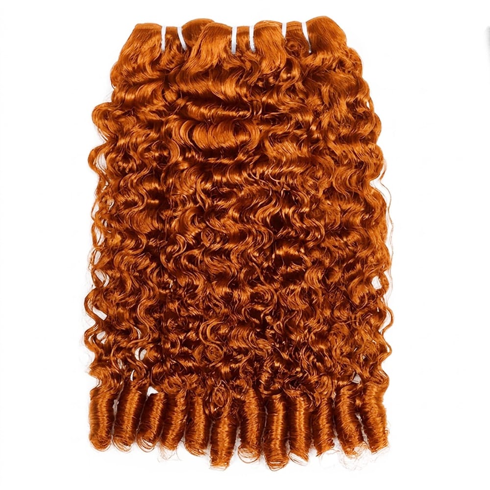 Burmese Curly Luxury Natural Hair Weft – 100% Virgin Human Hair / Wig Ginger Orange LINKTOWIG