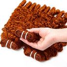 Burmese Curly Luxury Natural Hair Weft – 100% Virgin Human Hair / Wig Ginger Orange LINKTOWIG