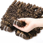 Burmese Curly Luxury Natural Hair Weft – 100% Virgin Human Hair / Wig Honey Blonde Highlights LINKTOWIG