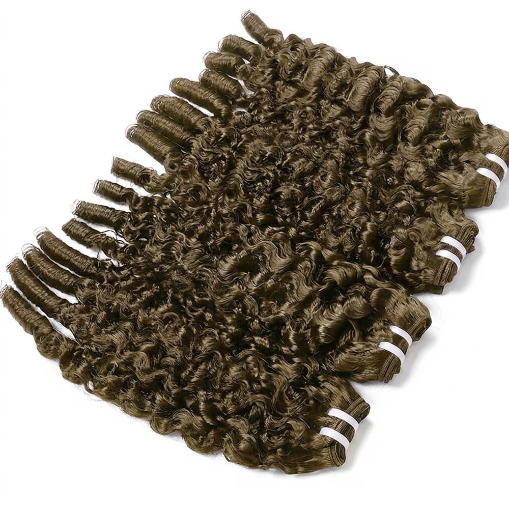Burmese Curly Luxury Natural Hair Weft – 100% Virgin Human Hair / Wig Medium Chestnut Brown LINKTOWIG