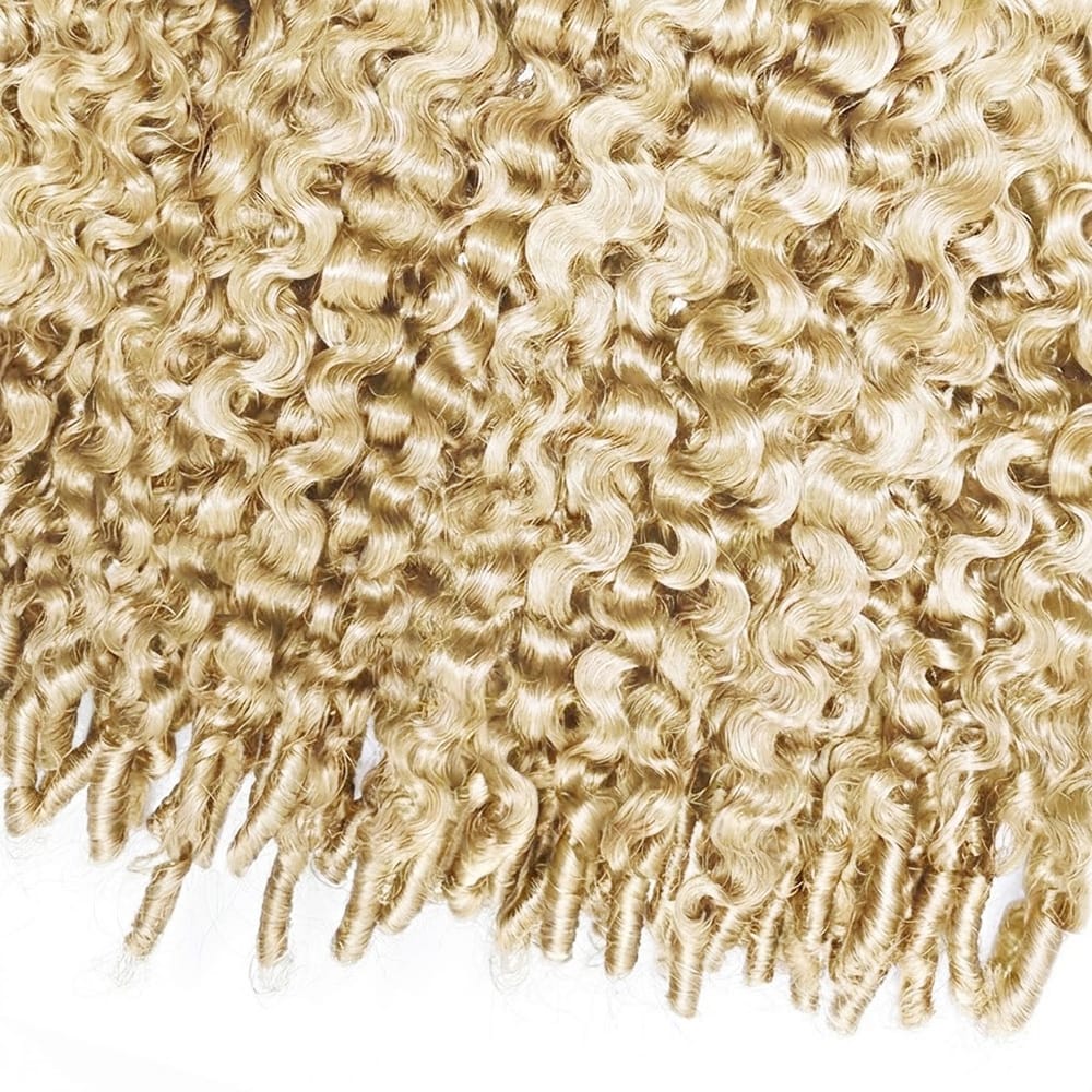 Burmese Curly Luxury Natural Hair Weft – 100% Virgin Human Hair / Wig Platinum Blonde LINKTOWIG