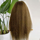 Coarse Yaki HD Lace Super Natural Lace Frontal Human Hair Wigs Ash Brown LINKTOWIG
