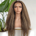 Coarse Yaki HD Lace Super Natural Lace Frontal Human Hair Wigs Brown LINKTOWIG
