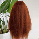 Coarse Yaki HD Lace Super Natural Lace Frontal Human Hair Wigs Copper Orange LINKTOWIG