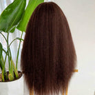 Coarse Yaki HD Lace Super Natural Lace Frontal Human Hair Wigs Espresso Brown LINKTOWIG