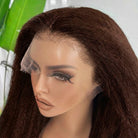 Coarse Yaki HD Lace Super Natural Lace Frontal Human Hair Wigs Espresso Brown LINKTOWIG