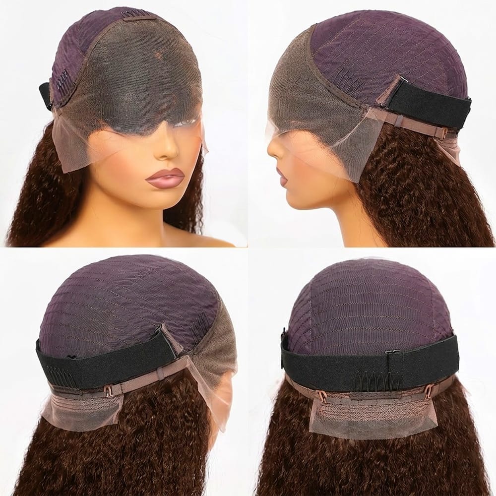 Coarse Yaki HD Lace Super Natural Lace Frontal Human Hair Wigs Espresso Brown LINKTOWIG