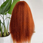 Coarse Yaki HD Lace Super Natural Lace Frontal Human Hair Wigs Ginger Orange LINKTOWIG