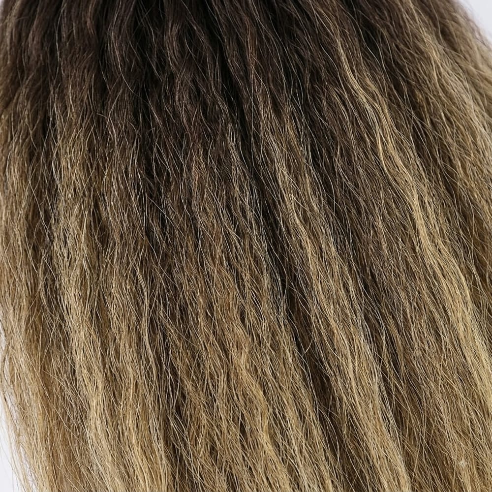 Coarse Yaki HD Lace Super Natural Lace Frontal Human Hair Wigs Medium Chestnut Brown LINKTOWIG
