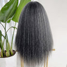 Coarse Yaki HD Lace Super Natural Lace Frontal Human Hair Wigs Silver Grey LINKTOWIG