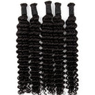 Deep Wave 100% Raw Virgin  Human Hair Bundles - (No Weft) Bulk Hair  3 Bundles / Black LINKTOWIG