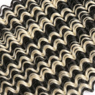 Deep Wave 100% Raw Virgin  Human Hair Bundles - (No Weft) Bulk Hair  3 Bundles / Black and grey blended highlights LINKTOWIG